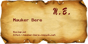 Mauker Bere névjegykártya